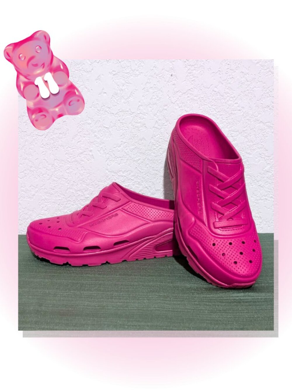 Skechers Foamies ArchFit Uno "To The Max" Pink Y2K Clogs Barbiecore Shoes - 11